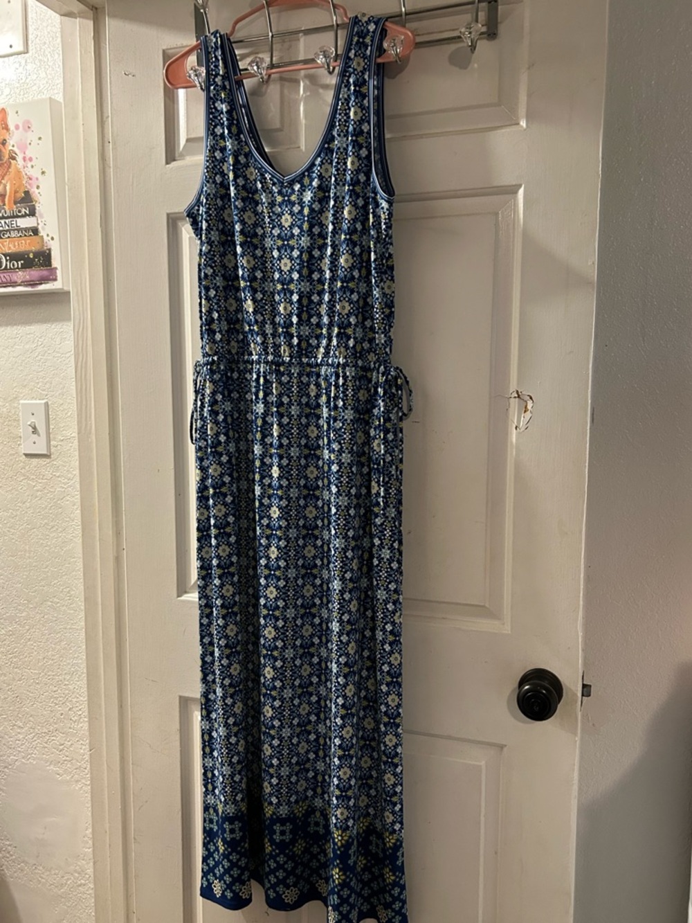 Max Studio Navy and White Floral Sleeveless Maxi Dress - Picture 1 of 2